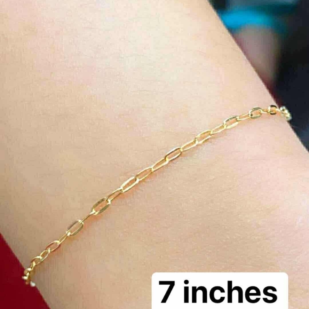 14K Solid Gold Delicate Paper Clip Bracelet by Stampd ✨EUC✨ 7.5”
